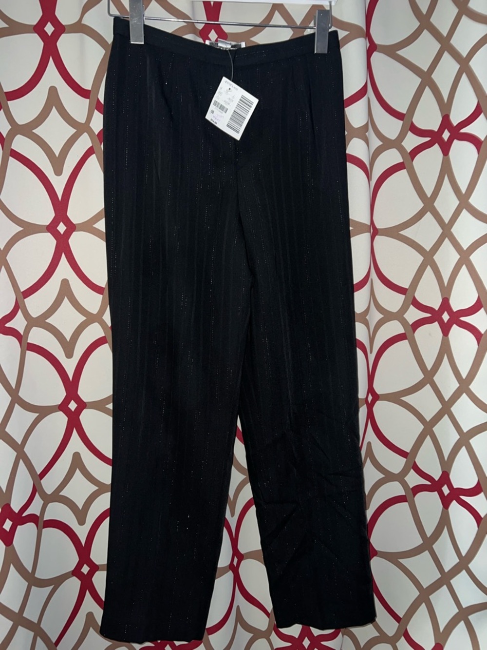 Casual Corner Annex Petite SZ8 Black Pinstriped Dress Slacks BNWT